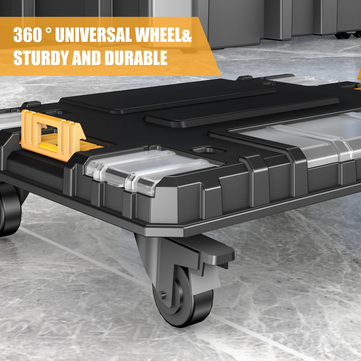 AIRAJ Stackable Modular Toolbox Set – Portable Wheeled Combo Toolbox for Space-Saving Storage & Easy Mobility