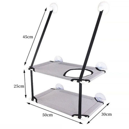 Cat Hammock Window Bed – Sunny Hanging Seat for Kittens, Double-Decker Tunnels, Suction Cup Mount, Cat Sofa Play Bed