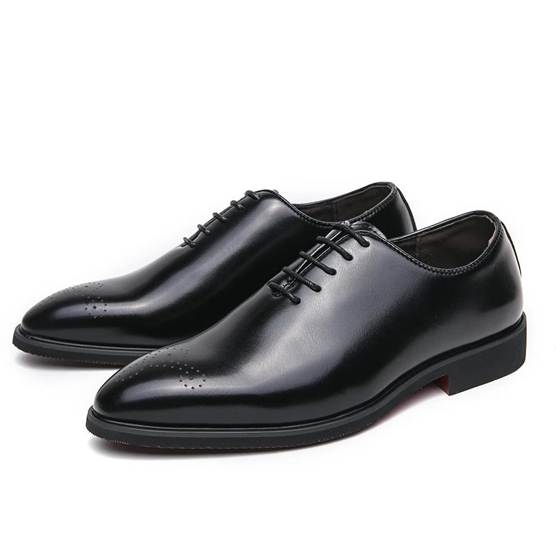 Luxury Men’s Leather Oxford Dress Shoes – High-Quality Gentleman Wedding & Office Shoes 2024
