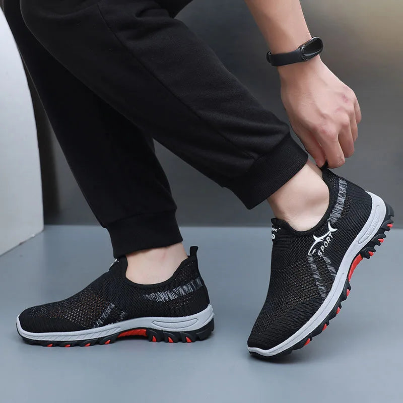 Men’s Summer Mesh Sneakers – Breathable Lightweight Canvas Sports Shoes, Casual Athletic Footwear Clearance Deal