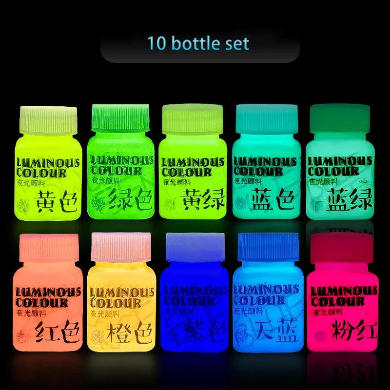58ML Fluorescent Acrylic Luminous Pigment - Glow-in-the-Dark Paint for DIY, Festival, Party & Wall Decoration