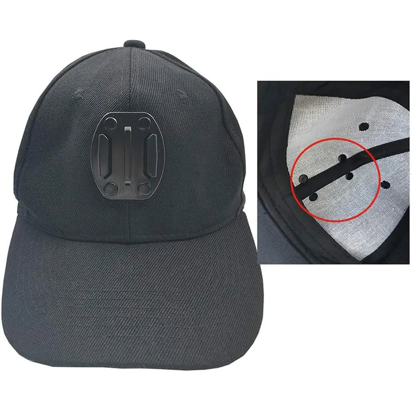 GoPro Baseball Cap Base Mount with J-Hook – Compatible with GoPro Hero 10-13, DJI Action 3-4 & Insta360 X3-X4 Accessories