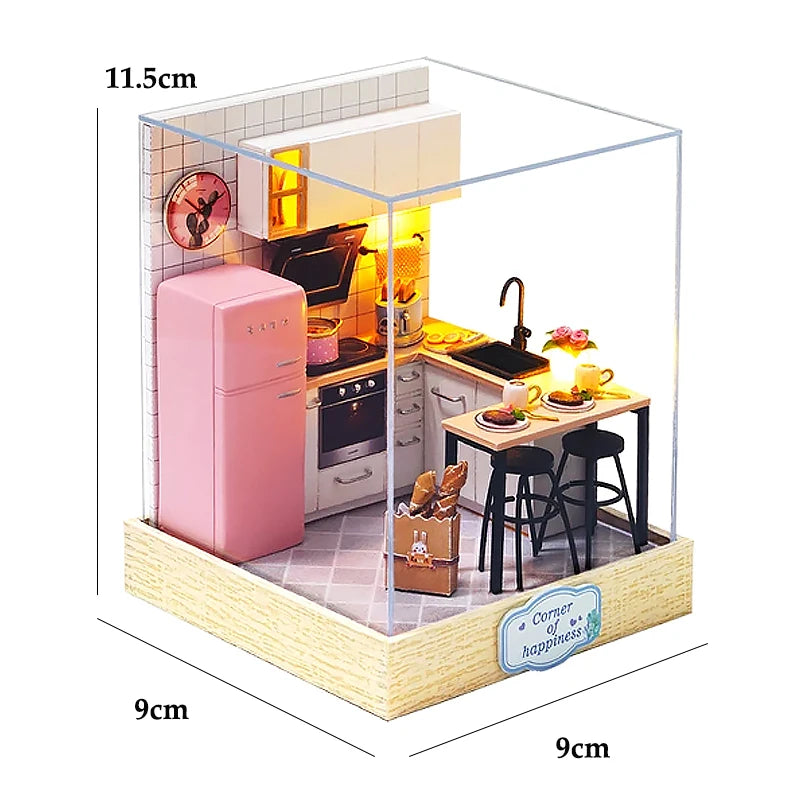 DIY Mini Dollhouse Kit - Handmade 3D Flower House Puzzle Model with Furniture Home Decor Gift