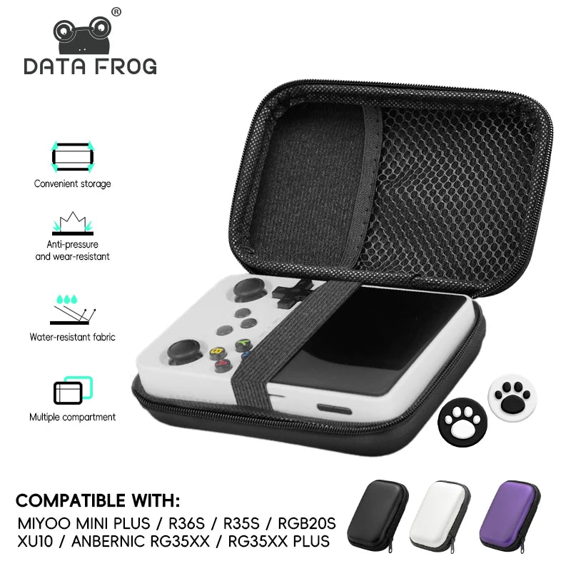 Data Frog Portable Bag for RG35XX Plus - Protective Case for ANBERNIC RG35XX, R36S, R35S & Miyoo Mini Plus Accessories