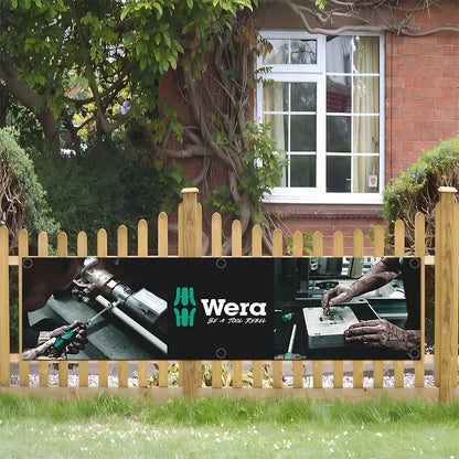 60x240cm WeraS Tools Garage Banner - Polyester Wall Tapestry with Brass Grommets for Indoor & Outdoor Decor