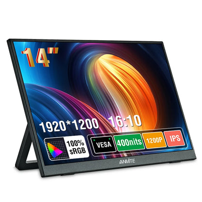 14-Inch Portable Touch Monitor – Non-Touch Optional 16:10 400cd/m² Gaming Display for Xbox, PS4/PS5, Switch & Laptop