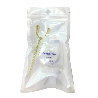 Stainless Steel Toothpick & Dental Floss Holder Set – Reusable Y-Shape Eco-Friendly Teeth Cleaning Tool