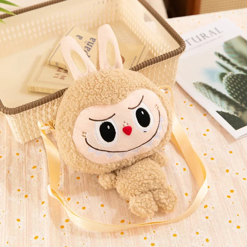 30cm Labubu Cartoon Cute Doll Backpack – Shoulder Crossbody Toy Pouch for Outdoor Travel, Christmas Gift