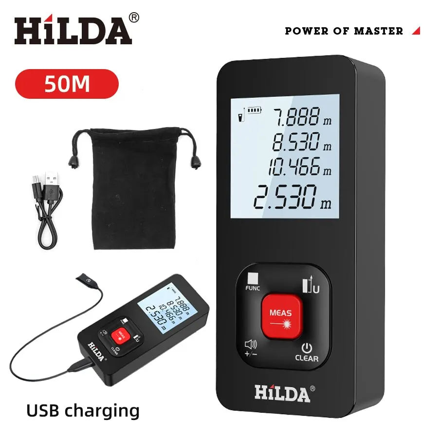 HILDA Laser Distance Rangefinder – 50M/100M/120M Professional Laser Measuring Tool