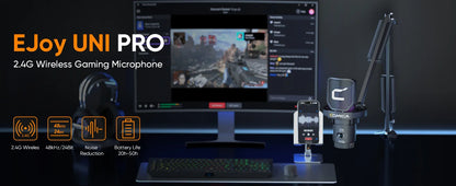 COMICA Uni Pro Wireless USB Gaming Microphone – Noise-Canceling Condenser Mic with RGB Lights for PC, Laptop & Smartphone