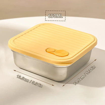 WORTHBUY 304 Stainless Steel Lunch Box with Lid — Portable Leak-Proof Stackable Bento Box for Fruit, Salad, and Food Storage, Ideal for Students