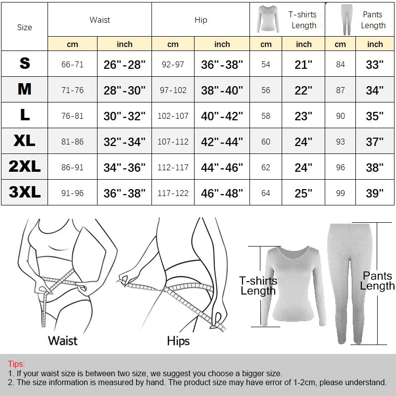 Women's Thermal Underwear Set - Fleece-Lined Long Johns Base Layer Top and Bottom, 2 Piece Set