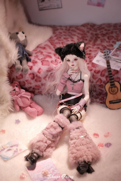 Celia N Y2K Baddie 1/4 BJD Doll – Fullset Pastel Punk Pink Cyber Style, Sweet Honey Girl ShugaFairy Collectible Figure