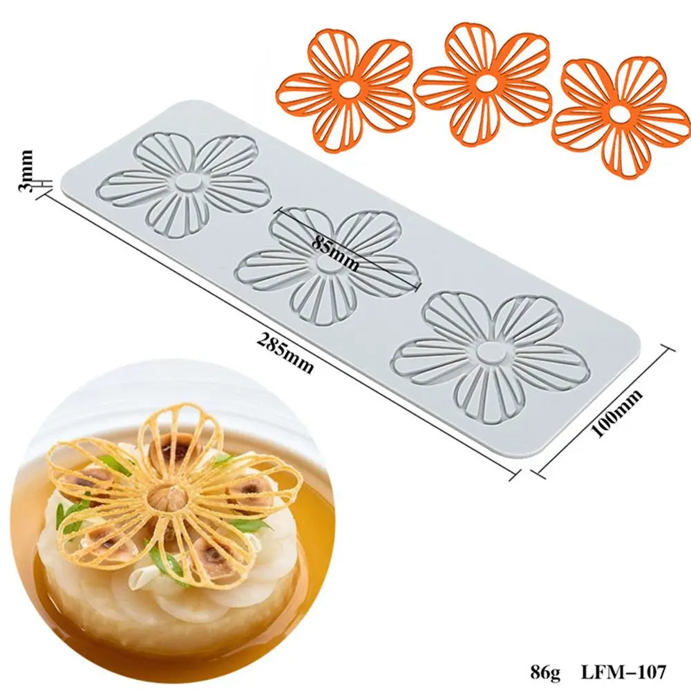 Flower & Leaf Pattern Silicone Mold — Fondant Cake Lace Mat for DIY Baking, Craft & Cake Decoration