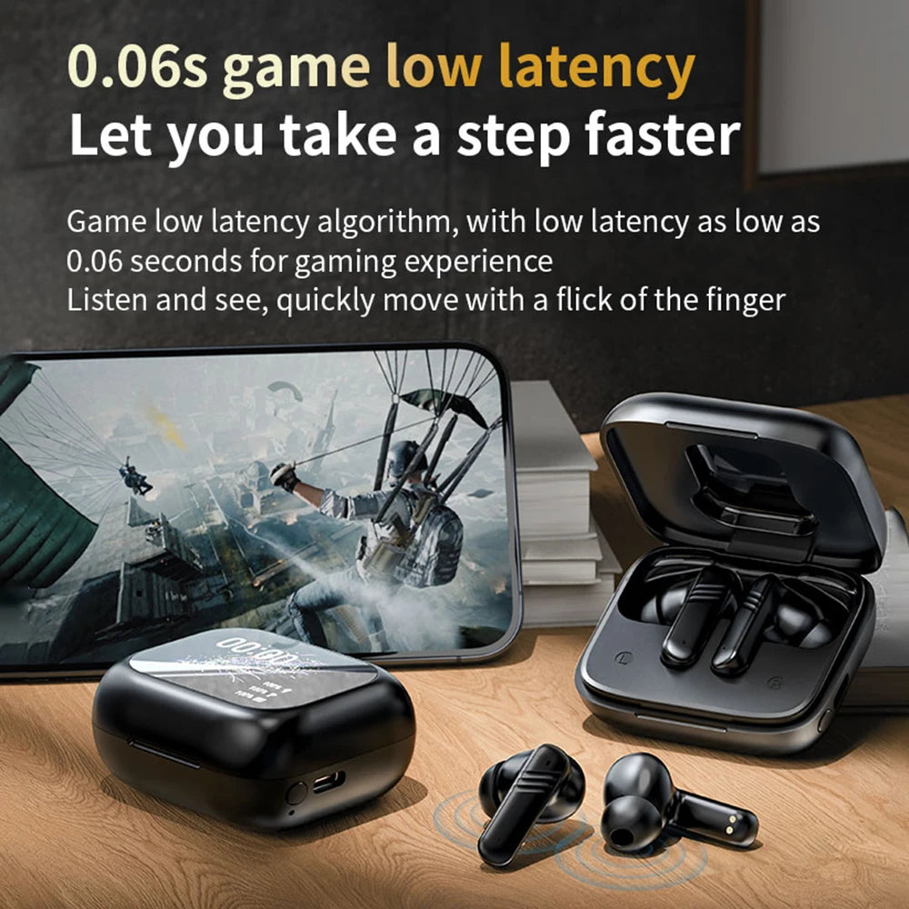New Full Touch ANC Bluetooth 5.4 Earphones – HiFi Stereo Noise Cancelling Wireless In-Ear Earbuds with Mic & ENC