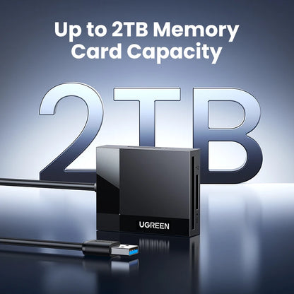 UGREEN 4-in-1 USB 3.0/USB-C Card Reader – SD, Micro SD, TF, CF, MS OTG Adapter for Laptop & PC