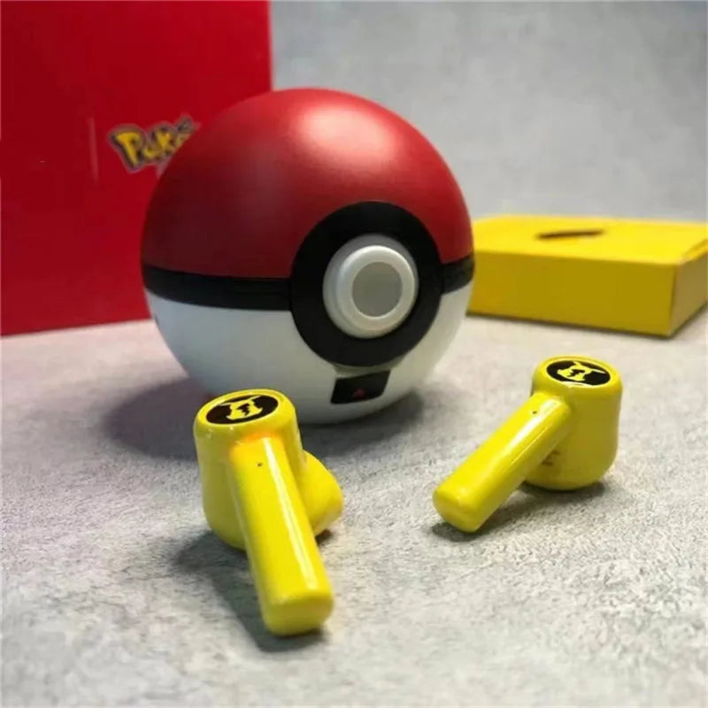 Pokémon Pikachu Wireless Bluetooth 5.0 Earphones – Noise Reduction Sport Headphones with Touch Control & Mic, Universal Gift