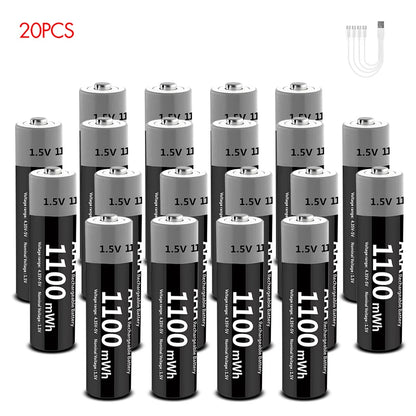 MATOV USB Rechargeable Li-ion AA 3400mWh & AAA 1100mWh 1.5V Batteries Pack