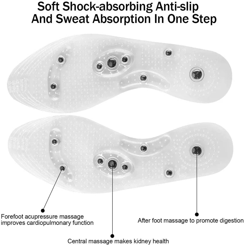 Magnetic Acupressure Foot Massage Insoles – Silicone Pain Relief & Therapy Inserts