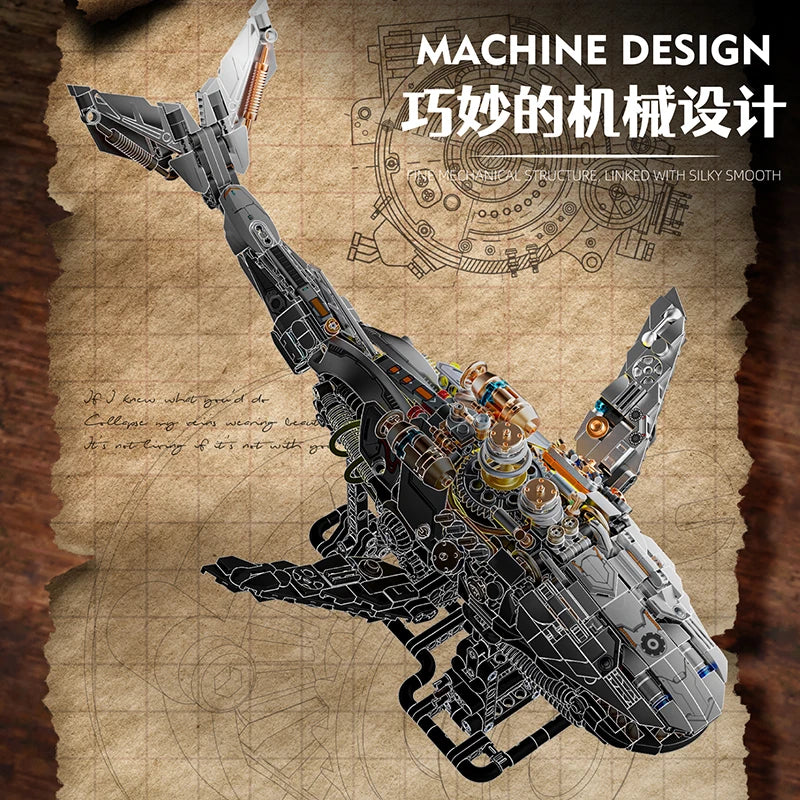 1388+ PCS Mechanical Whale Building Blocks – STEM Sea Life Model with Lights for Kids & Children’s Gifts