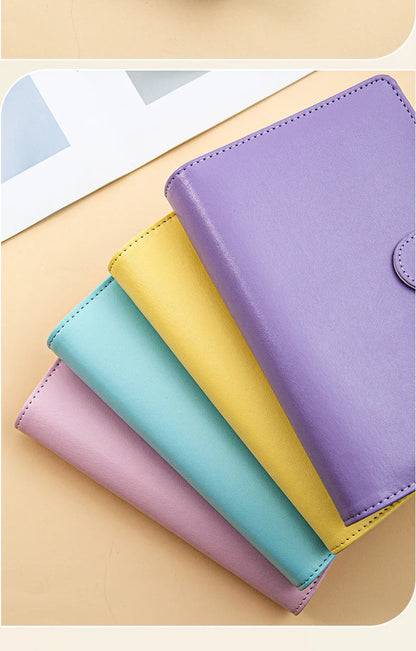 A6 Gold Ring Budget Planner Binder – Gold, Purple & Black with Zipper Cash Envelopes for Money Organization