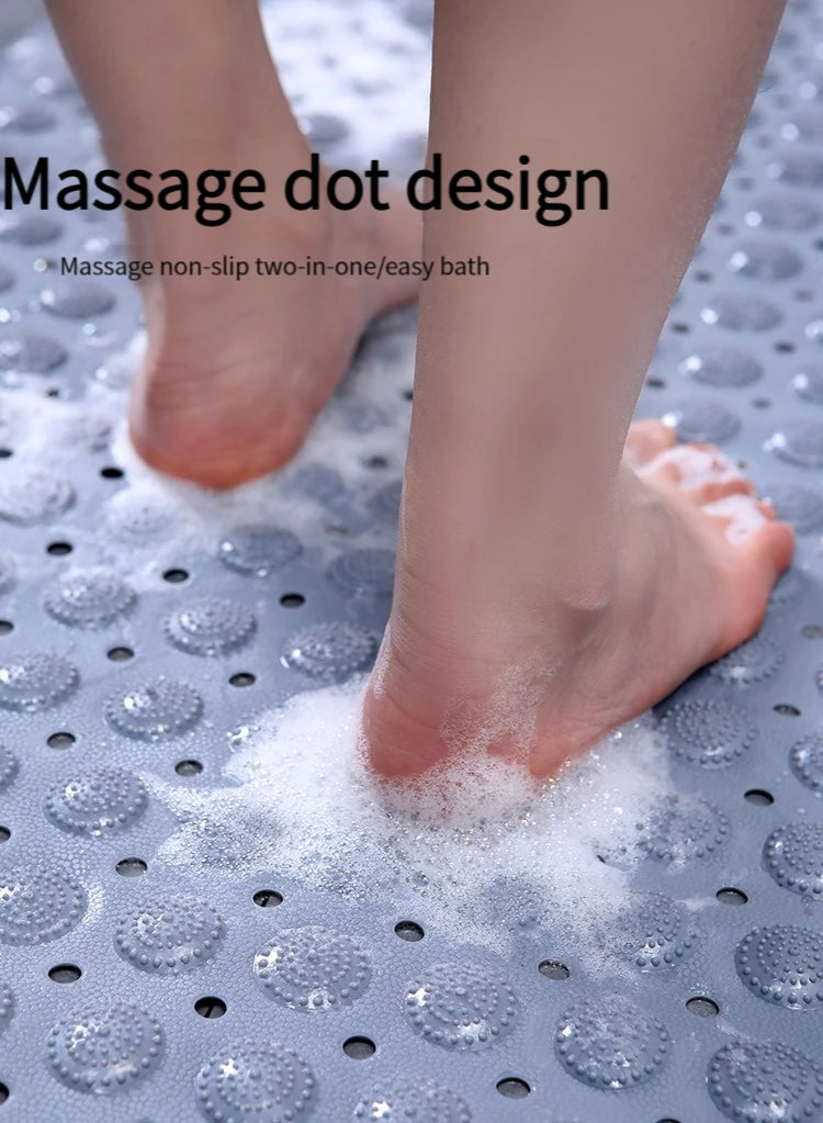 Shower Bath Mat – Hollow Hydrophobic Anti-Slip Tub Pad with Suction Cups, Thick Massage Foot Mat for Bathroom