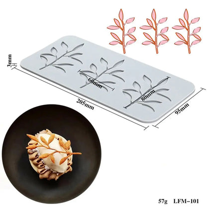 Flower & Leaf Pattern Silicone Mold — Fondant Cake Lace Mat for DIY Baking, Craft & Cake Decoration
