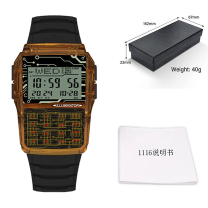 Men’s Calculator Watch - Multifunctional LED Digital Sports Watch with Computer-Style Design