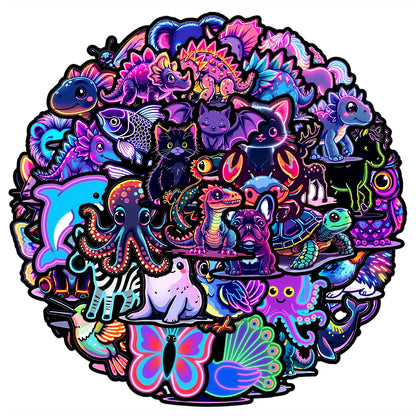 50-Piece Cute Animal Sticker Set - DIY Reward Decals for Skateboards, Motorcycles, Suitcases, Phones and Laptops