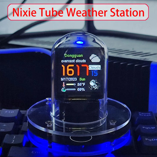 DIY Nixie Tube Clock Smart WiFi Cyberpunk Style Digital Glow Table Clock with Auto Time Update & Visual Display