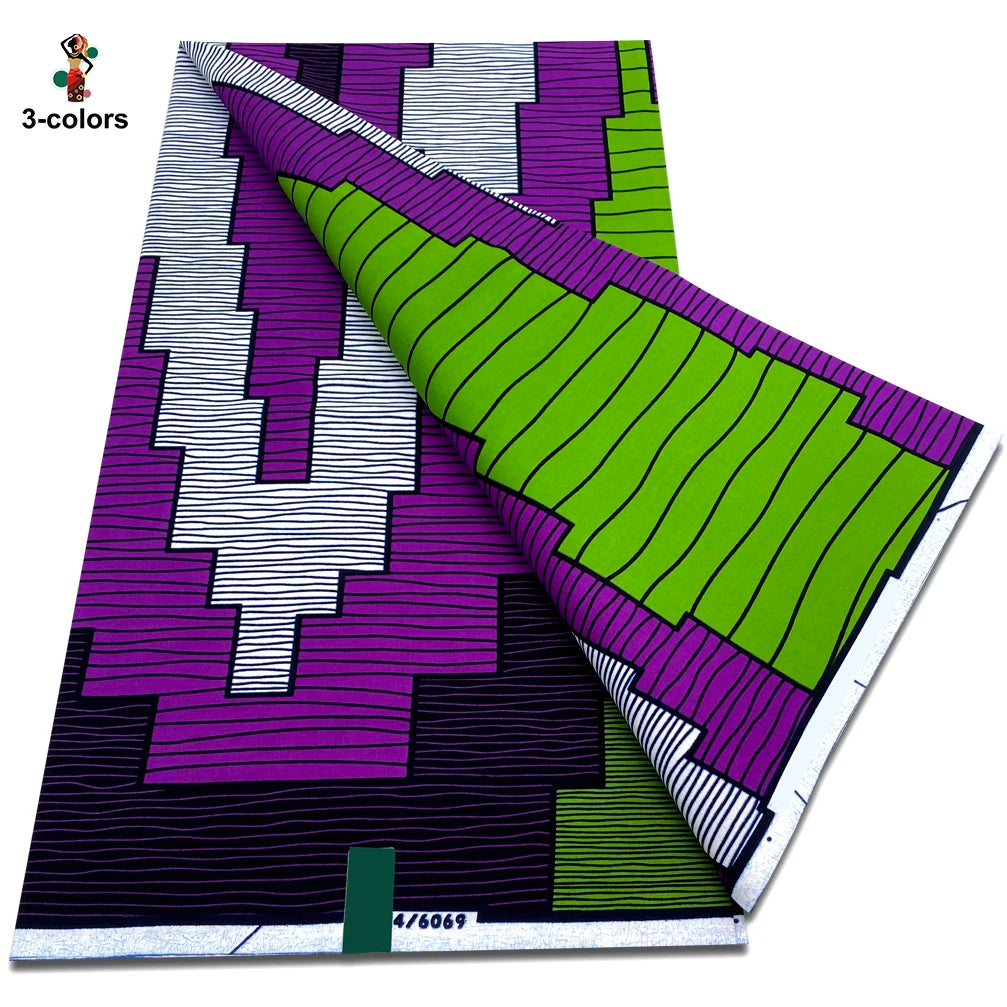 Newest African Ankara Wax Fabric - 100% Cotton Soft Dutch Hollandais Pagne Print for Dresses & Sewing
