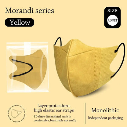 10-Pack Adult Morandi Fish Mask – Summer Slim Edition 3-Layer Approved Respirator Face Masks