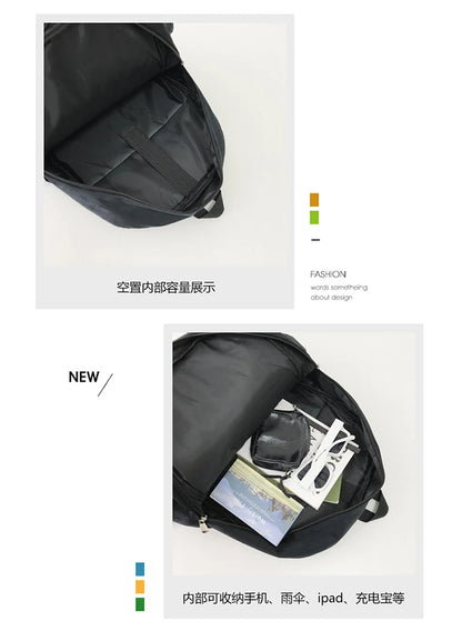 New Fashion Women's Backpack — High-Quality Large Capacity Computer Bag with Cartoon Pattern, Soft Fabric Shoulder Handbag