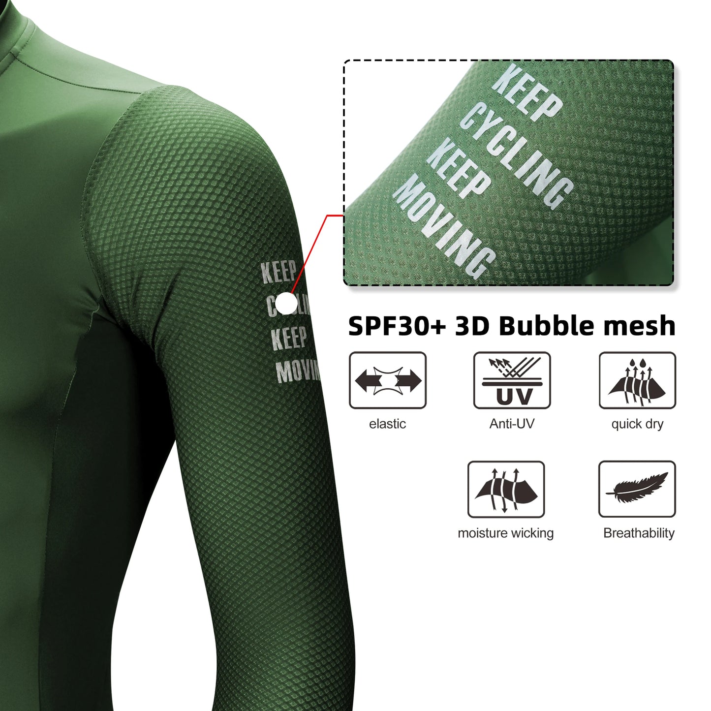 DAREVIE SPF 50+ Long Sleeve Cycling Jersey – Breathable Training Fit, Unisex Lightweight Cycling Maillot for Men & Women Small Size