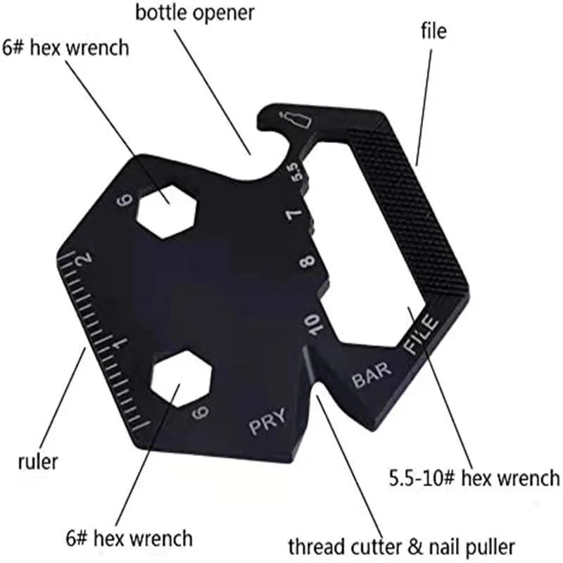Multifunctional Hexagon Coin Outdoor EDC Tool: Folding Coin Knife Keychain Screwdriver Pocket Gear