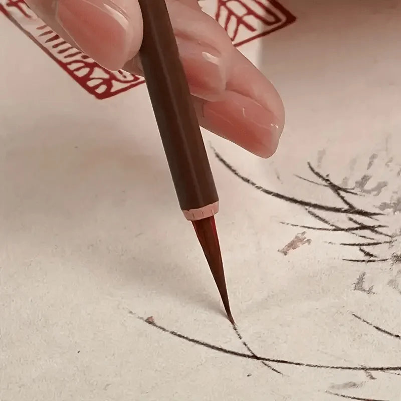 Fine Line Art Brush Set – Handmade Precision Calligraphy & Digital Painting Detail Brushes for Professional Artwork