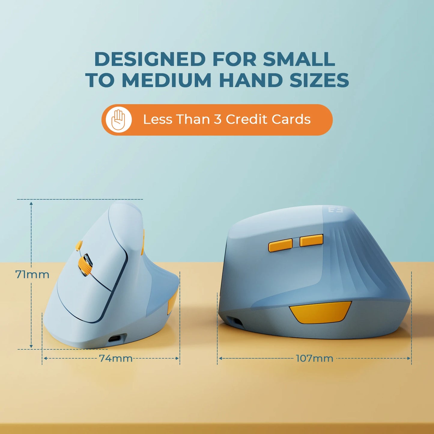 Seenda Vertical Wireless Mouse - Rechargeable Type C Ergonomic USB & Type C Mice for Laptop, PC, MacBook, Windows, Android