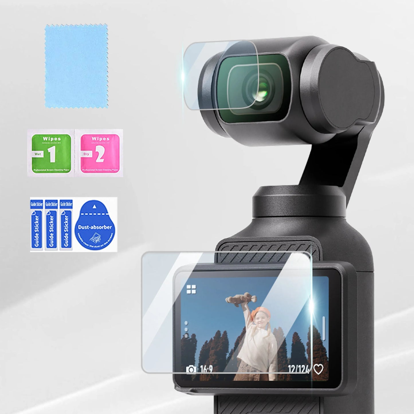 9H HD Tempered Glass Screen Protector for DJI OSMO Pocket 3 – Gimbal Camera Lens Protection Accessory