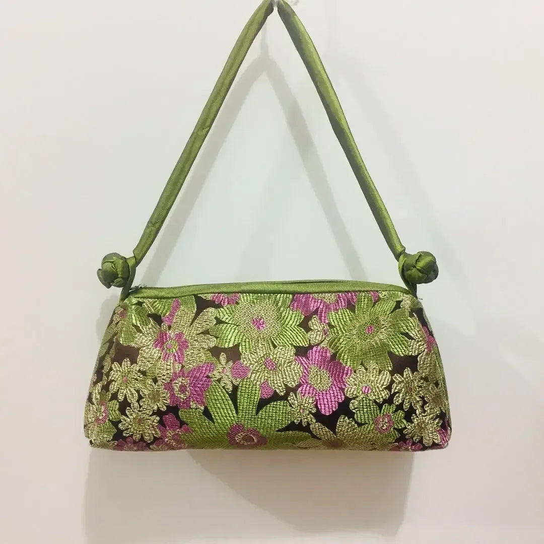 Luxury Silk Embroidered Women’s Handbag – Fashion Elegant Tote Clutch, Handmade Cosplay Style Evening Purse
