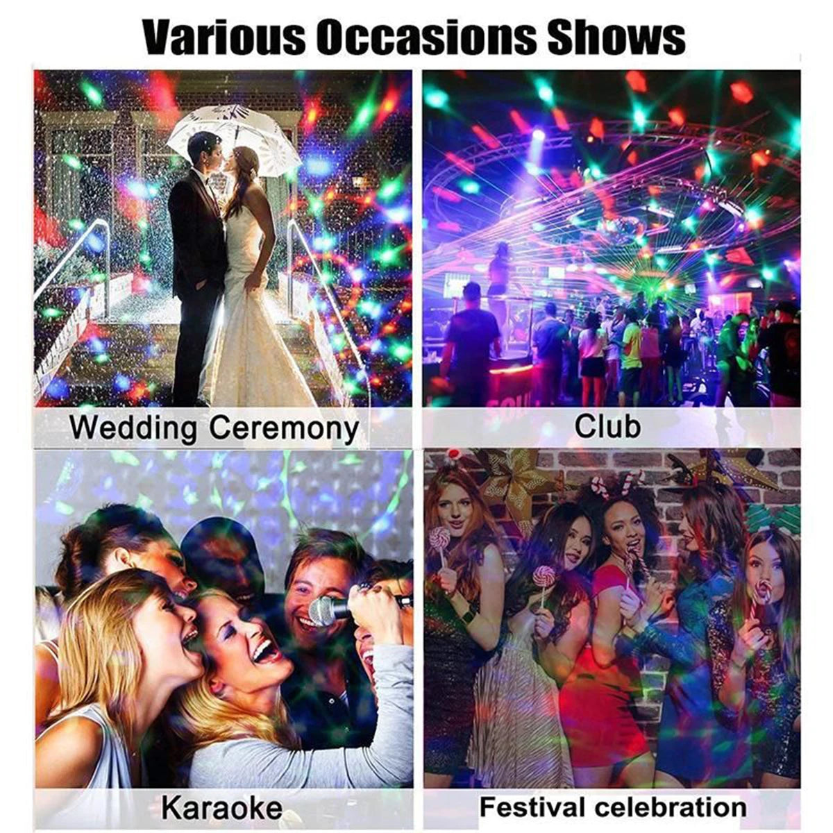E27 RGB Rotating LED Stage Light - Magic Projector Lamp for Disco, KTV, Parties, Weddings & Holidays