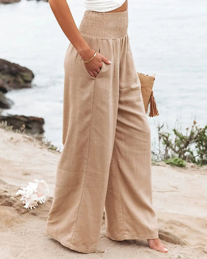 Trendy & Comfortable: RX6602 Autumn/Winter High Waist Cotton Hemp Casual Pants - Quick-Selling Elastic Waist Women's Fashion