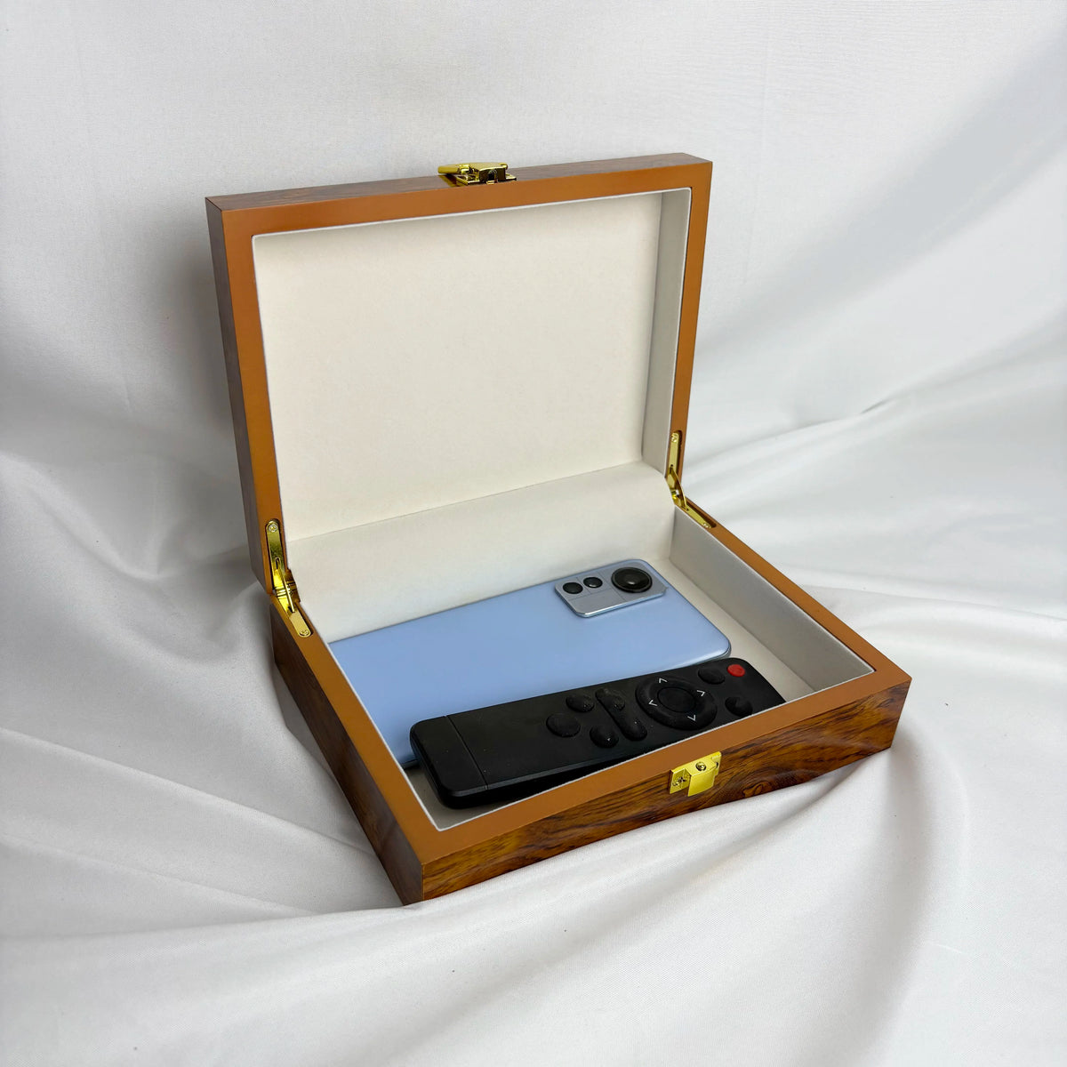 Premium Glossy Wooden Storage Box - Lockable Multifunctional Organizer for Belts, Jewelry & Accessories