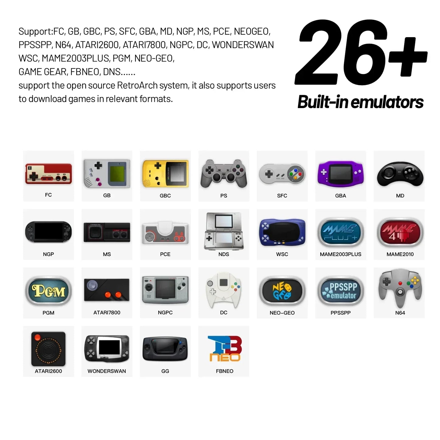 Trimui Smart Pro Handheld Game Console – 4.96'' IPS Screen, Linux System, Joystick & RGB Lighting, Retro Video Game Player Gift