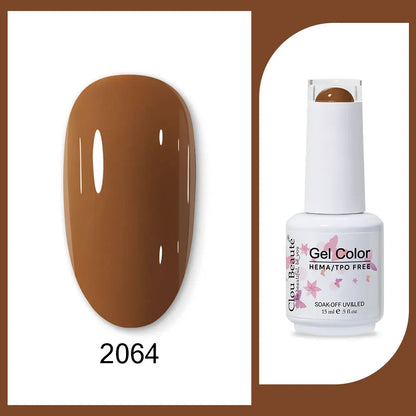 Clou Beaute 15ml Gel Nail Polish Set – Red Black White Green Neon UV Soak-Off Semi-Permanent Nail Varnish Base & Velvet Top Coat