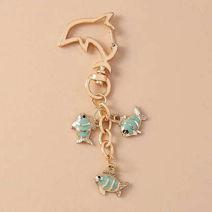 Summer Beach Shell Keychain – Octopus and Starfish Marine Life Pendant for Women, Girls, Handbag Decor, and Gifts