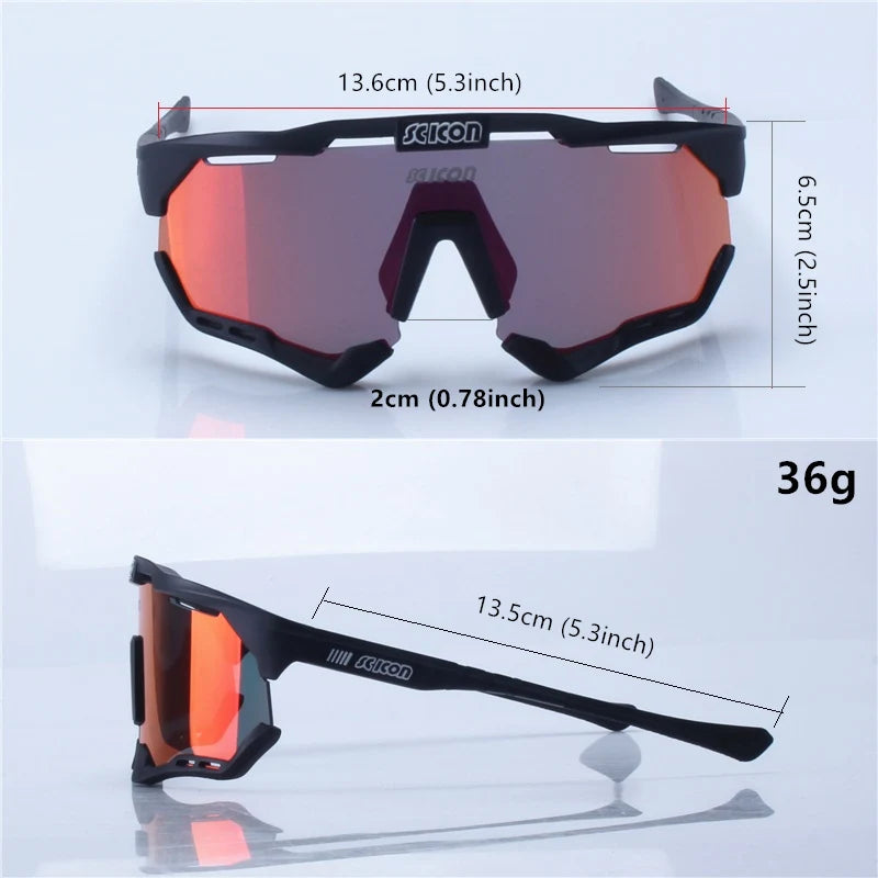 SCICON Cycling Glasses – UV400 Outdoor Sports Sunglasses for Men & Women, MTB & Road Bike Goggles Eyewear