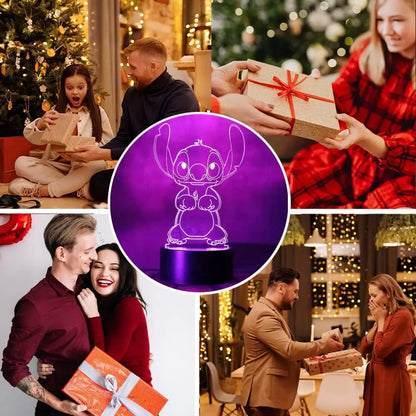 3D Illusion Stitch Night Light - Remote Control & Smart Touch Room Decor Lamp, Perfect for Birthdays, Valentine's Day, Christmas Gifts