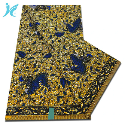 Classic African Wax Fabric - 100% Cotton Soft Ankara Pagne for Women's Dresses