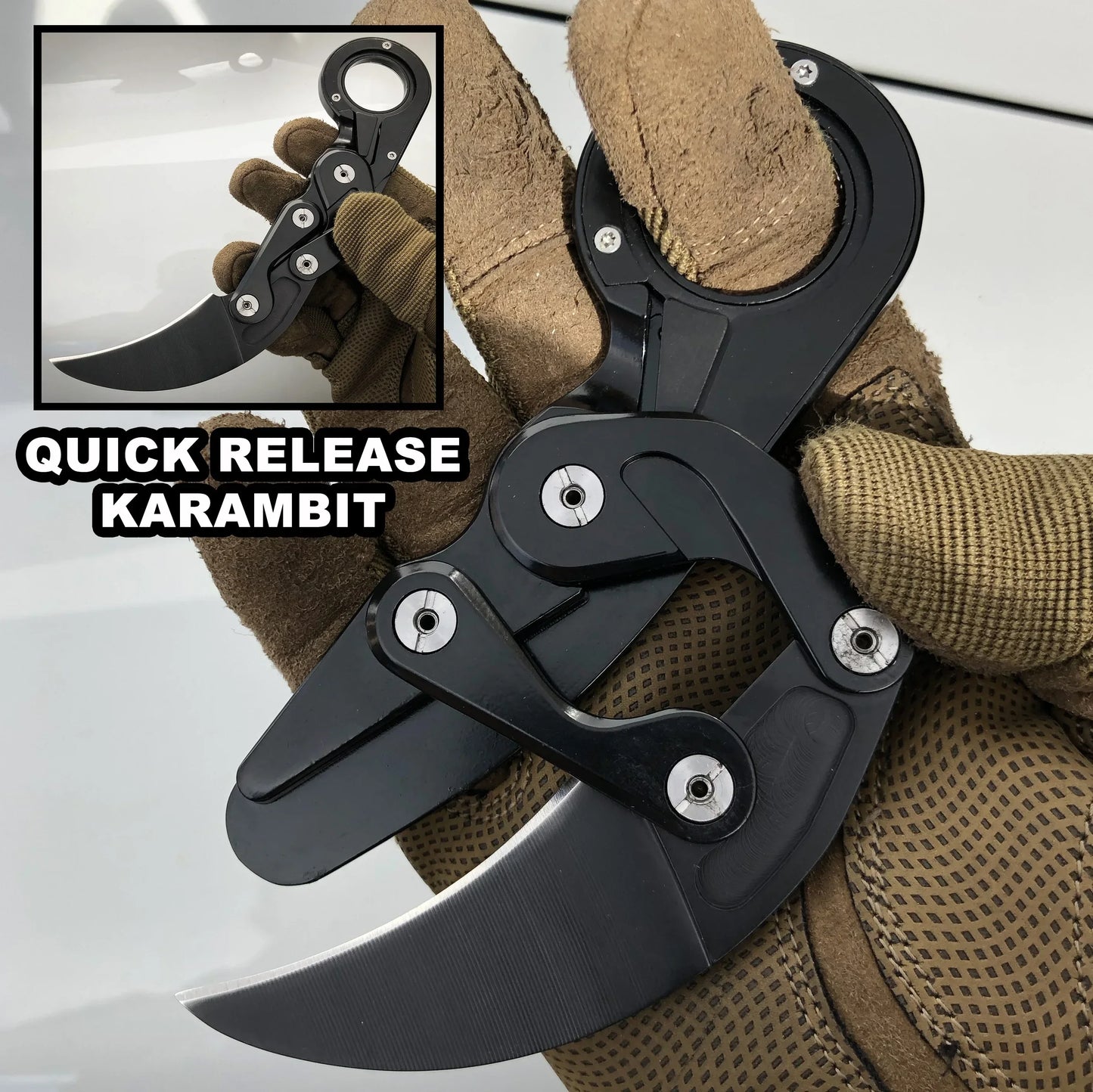 All-Steel Claw Tactical Knife – Multifunction Outdoor EDC Self-Defense Tool, Black & Silver Gift for Men