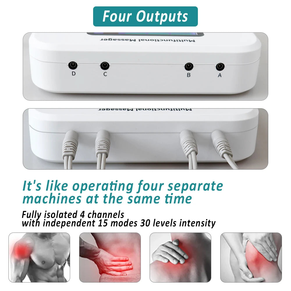 EMS Electric Muscle Stimulator — TENS Pulse Massager for Physiotherapy, Pain Relief, and Muscle Relaxation, Rechargeable Health Device